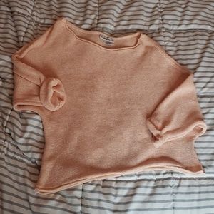 Zara Knit Asymmetrical Pink Sweater